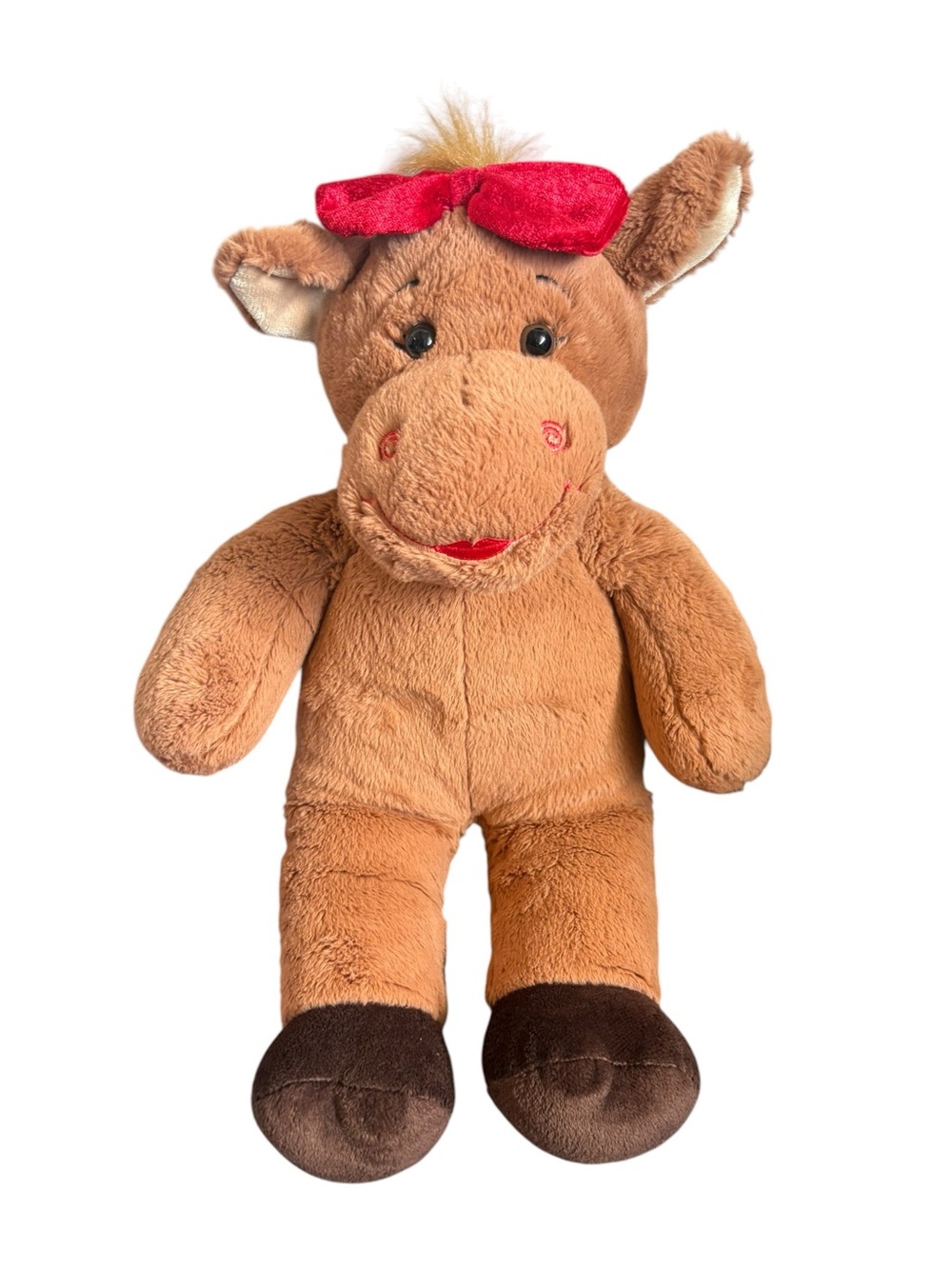 Build-A-Bear Holly Moose Plush Christmas Plush Red Bow BAB